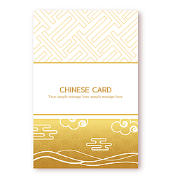 金色线条矢量中国风卡片