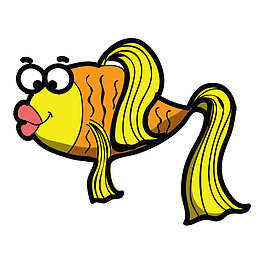 黄色丑鱼鱼类海洋生物超萌卡通手