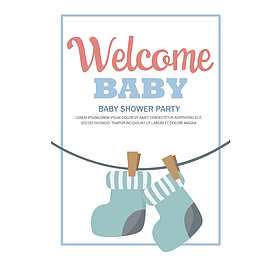 婴儿卡片上的袜子