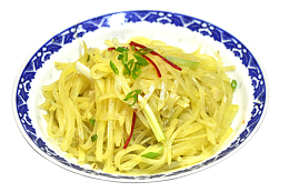 一盘烧土豆丝摄影