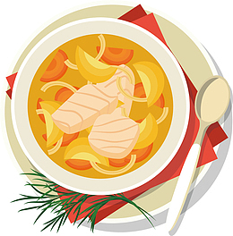 鱼翅汤矢量图