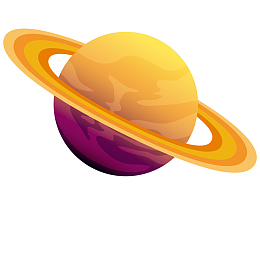 黄紫色圆环星球模型