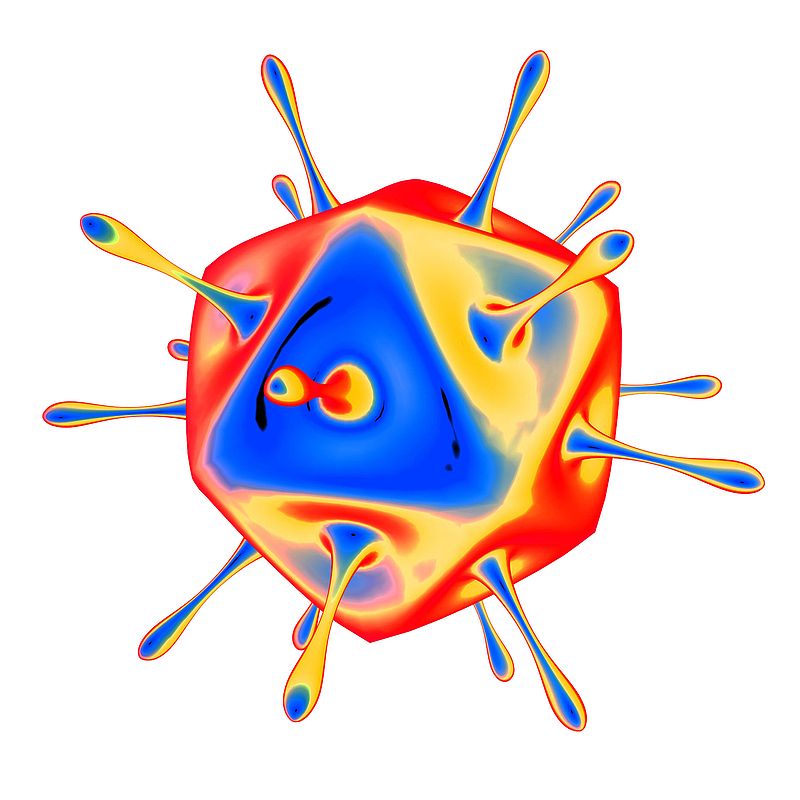 病毒3D彩色立体插画
