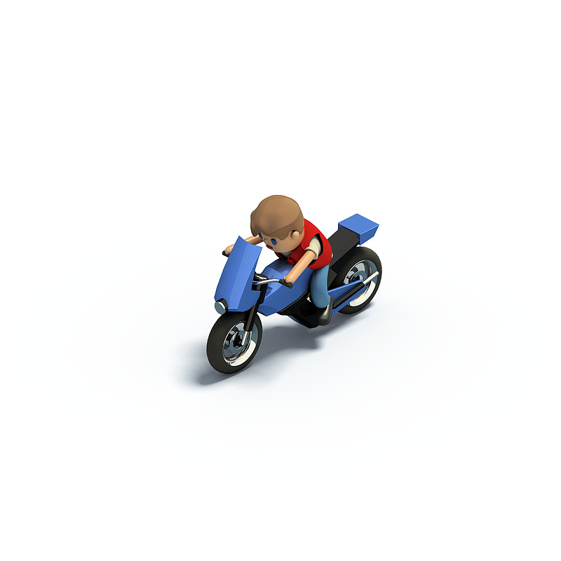 骑摩托车的小人模型