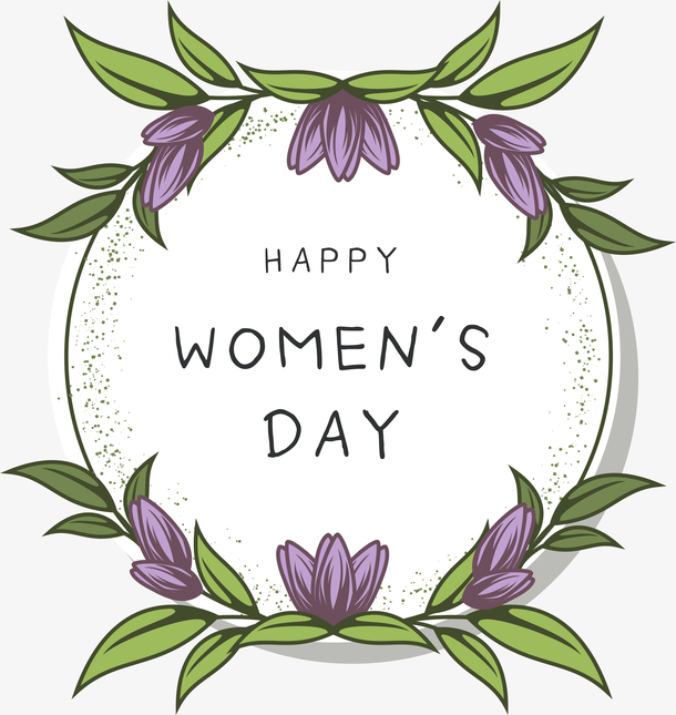 女神节优雅花卉边框素材免费下载_觅元素