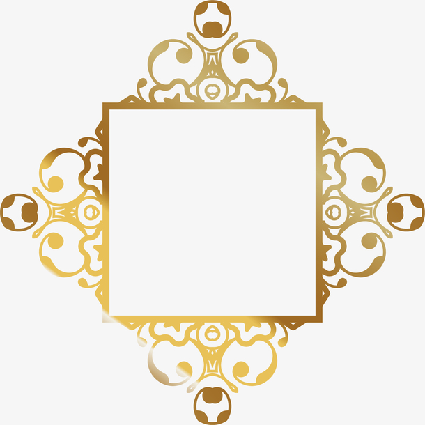 矢量图金丝镂空相框