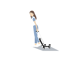 免抠卡通手绘开学季拉着行李箱上