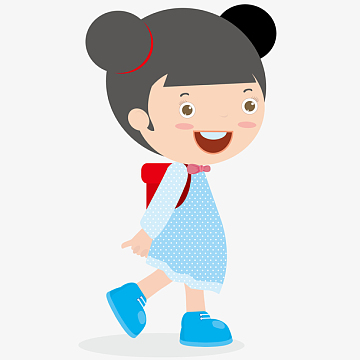 小女孩背书包免抠png