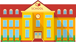 开学季黄色教学大楼