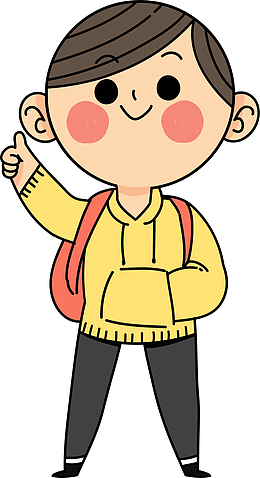 开学季背书包的小男孩