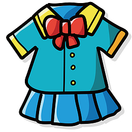 女生校服矢量插画