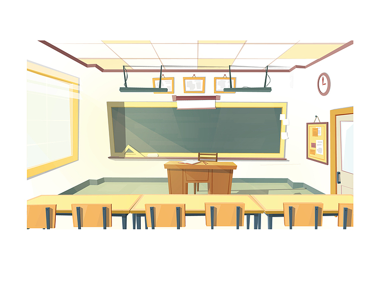 开学日宽敞的教室