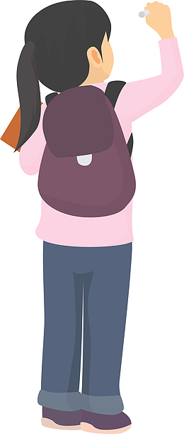 开学季写字的女孩