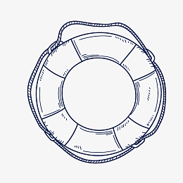 航海救生圈素描画