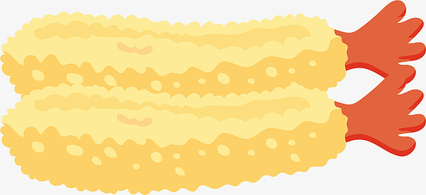 黄色卡通美味天妇罗