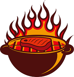 红色卡通火炉烤炉