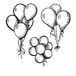 三串气球简笔画