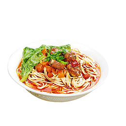 红烧排骨生菜面条