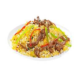 色香味美肉丝蛋炒饭图片