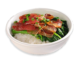 油麦小葱腊肉片饭