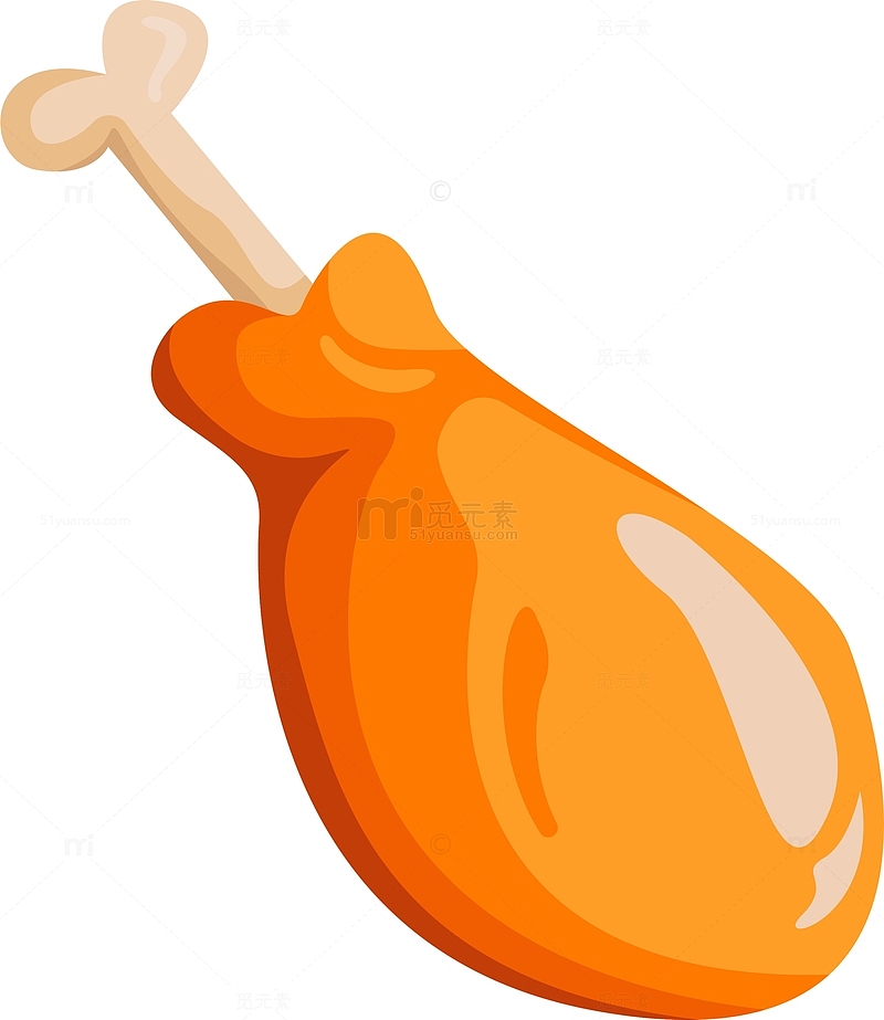 黄色闪耀美味鸡腿