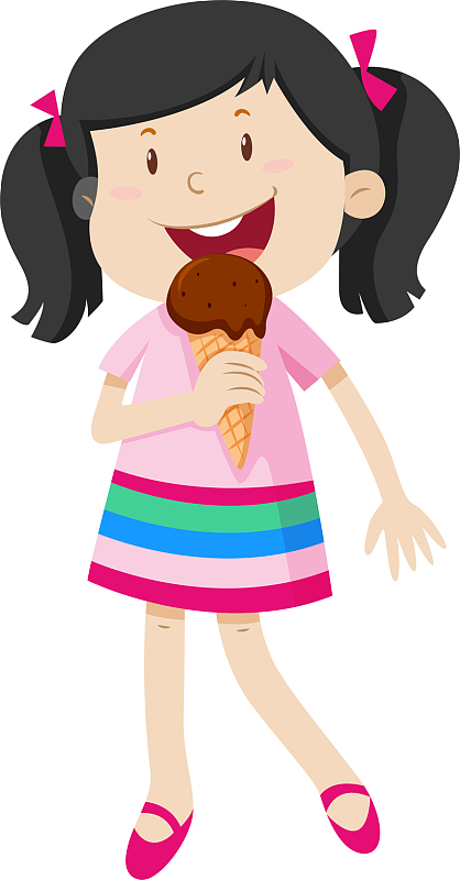 微笑卡通冰淇淋女孩