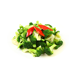 产品实物红椒清炒西兰花