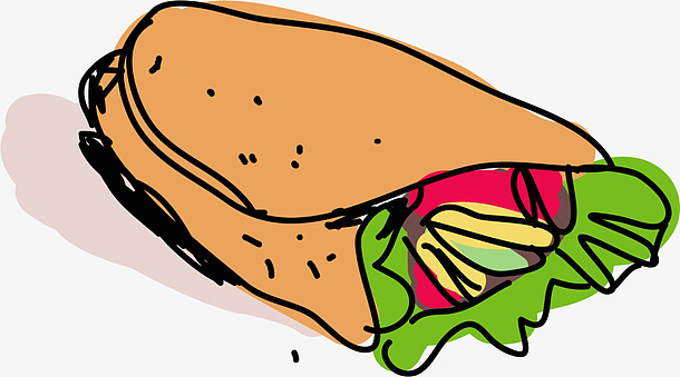 黄色手绘美味煎饼