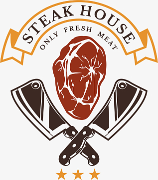 卡通肉类菜刀标签