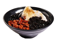 碗里一碗奶茶配料红豆珍珠豆
