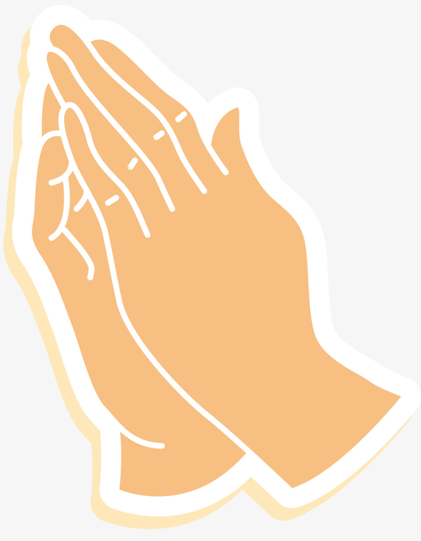 双手合十矢量卡通手势