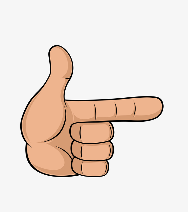 手绘手枪手势设计素材