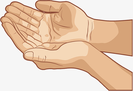 矢量装饰插图托着东西的双手