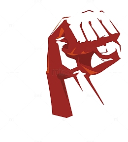 卡通简笔画手绘努力加油拳头装饰