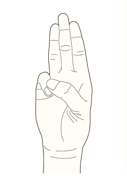 手绘卡通风格起誓发誓手势装饰图