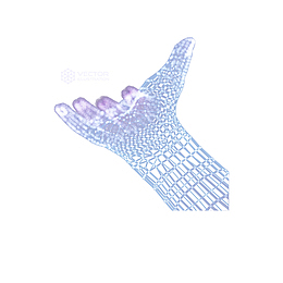 蓝色人工智能手模型