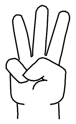 简易手绘风格发誓手势简笔画矢量
