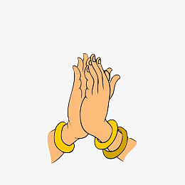 宗教花纹印度合十礼pngpng立体实物祈祷手势pngpngaipng双手合十拿着