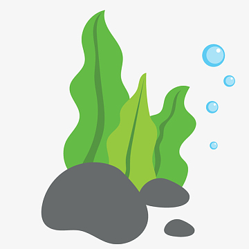 手绘海洋生物海草素材aipng海底世界卡通背景jpg手绘黄色贝壳矢量素材