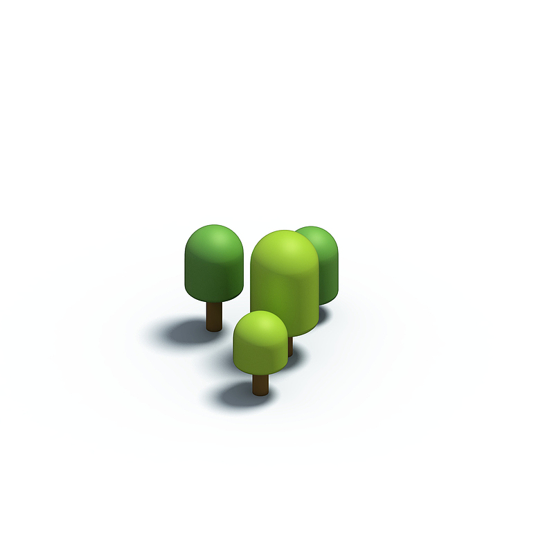 可爱的小型树木模型