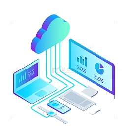 2.5D信息图表矢量插画