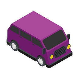 卡通手绘3D立体小汽车