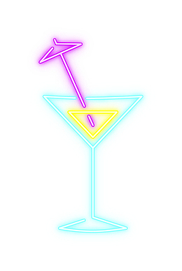 彩色梦幻霓虹灯鸡尾酒