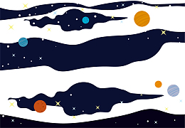 蓝色梦幻宇宙星球星星