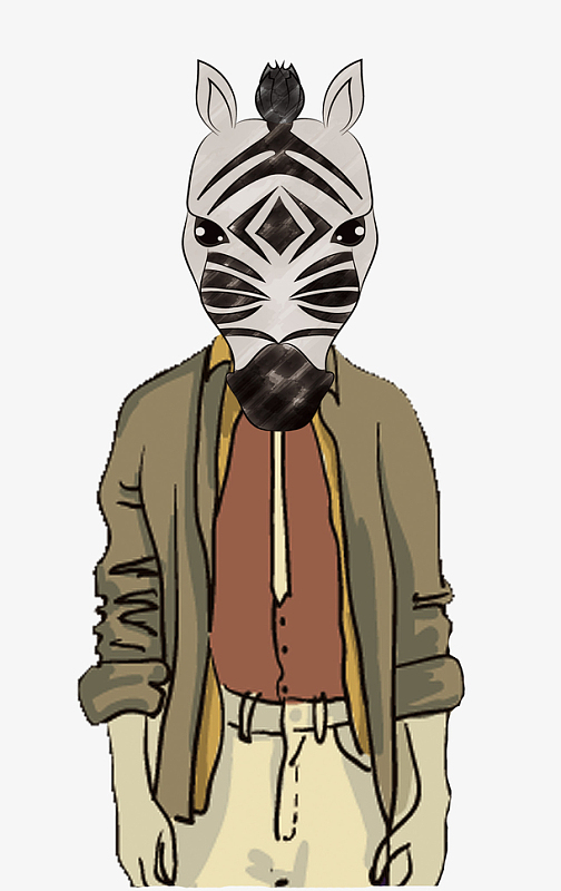 马头人物卡通插画