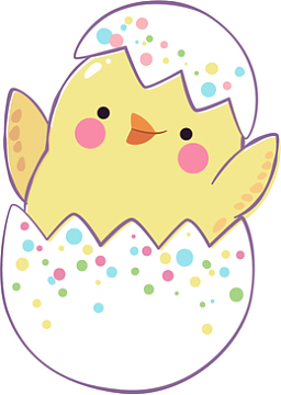 复活节举手欢呼的小鸡