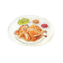 葫芦鸡手绘画素材图片