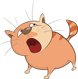 矢量图张嘴的猫咪