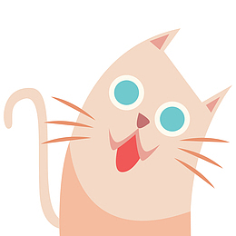卡通歪头的小猫咪设计