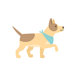 侧面可爱彩色卡通萌犬